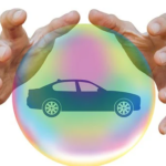 Illustration of a car protected by a bubble
